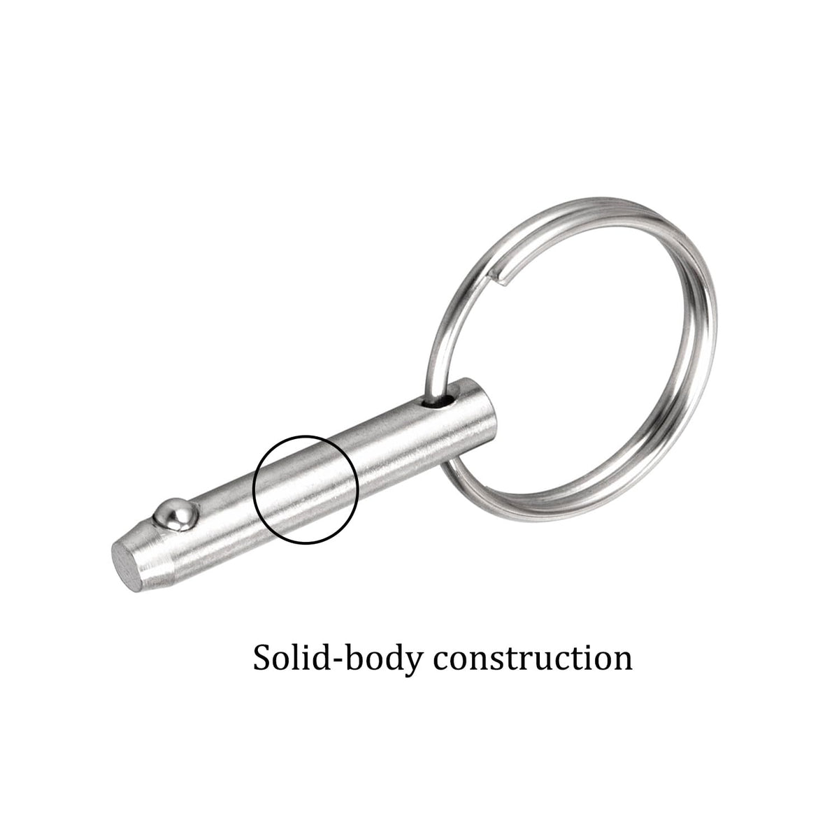 4 PCS Marine 316 Stainless Steel Quick Release Pin Bimini Top Pin, Diameter 3/16"(4.8 mm), Overall Length 1.37"(35 mm), Usable Length 0.866"(22 mm)