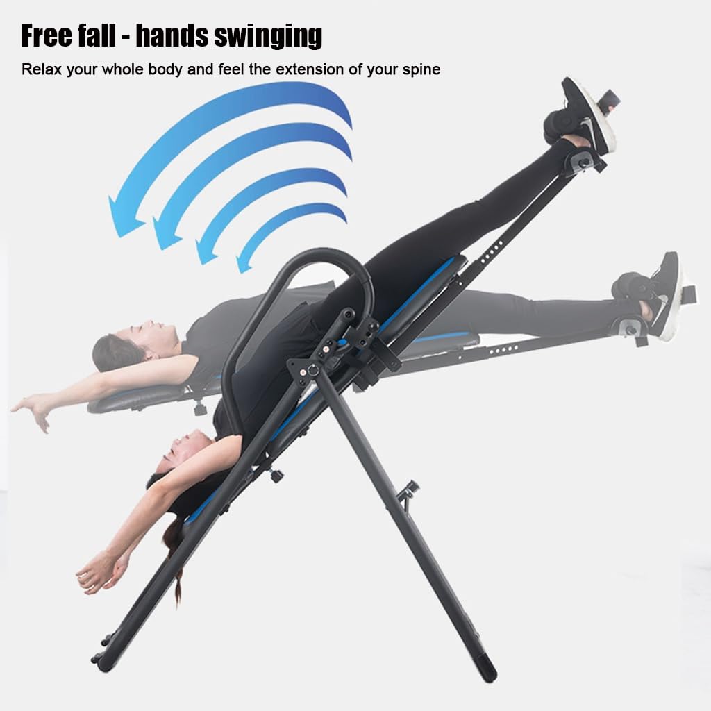 OZBMA Premium Inversion Table with Removable Head Pillow and Lumbar Support Pad, Heavy Duty, Up to 330 lbs
