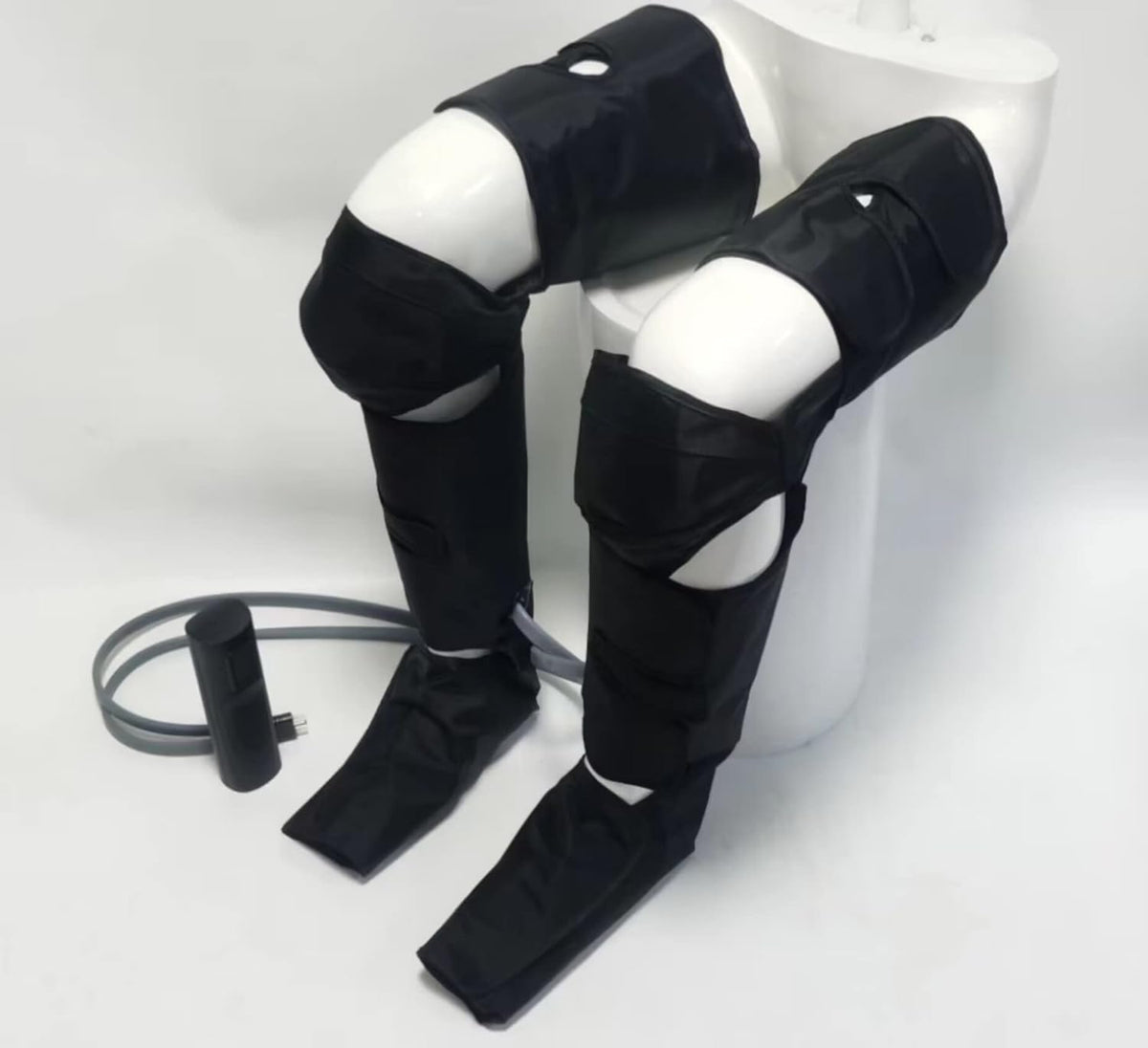 FinityPro FSA Air Compression Leg Massager for Circulation and Pain Relief, Full Leg Compression Boots with Adjustable Extension Straps for Foot Calf Thigh, 3 Modes & 20-Min Auto Shut-Off