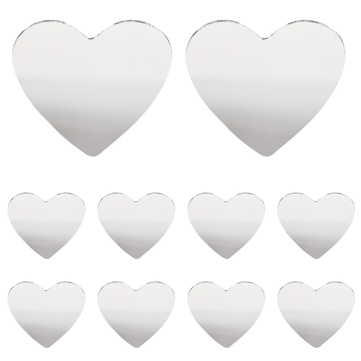 ULTNICE 20pcs Heart Shaped Glass Mirror Tiles: Mini Size Makeup Mirror for DIY Crafts, Portable Small for Handbag