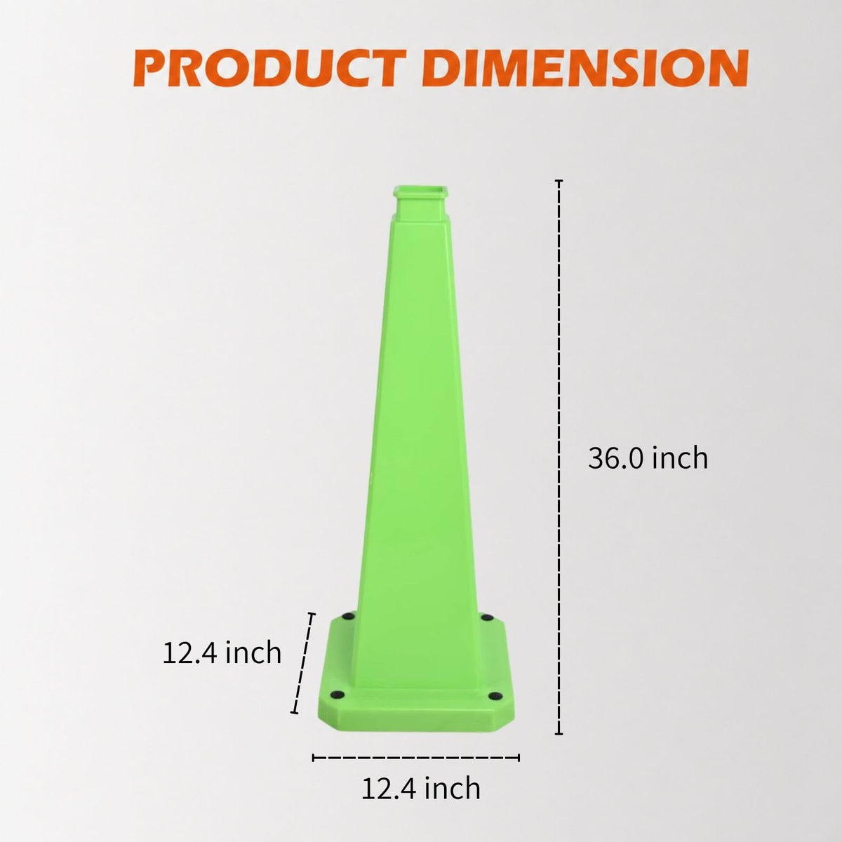 OranclUS 3 Pack 36 Inch 4-Sided Safety Cone, “Revised Parking” Green Message Cone, Extra Tall High Visibility Durable PVC Stackable Traffic Cones (3, Green-Revised Parking, 36inch Printed)