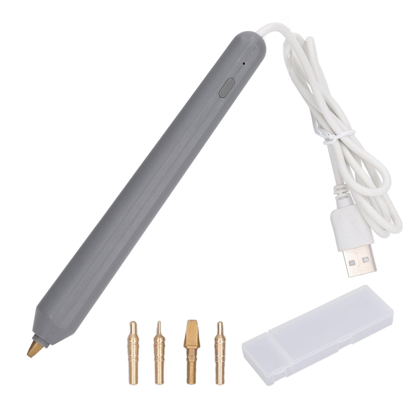 Heat Foil Pen, USB Powered Hot Foil Pen with 4 Size Metal Tips, Multipurpose Hot Foil Embossing Stamping Pen Drawing Pen for DIY Craft Embossing Card Making Scrapbooking Tool