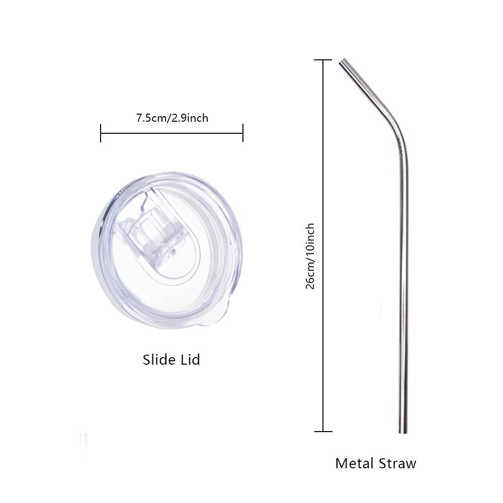 PYD Life Sublimation Blanks Skinny Tumbler White 20 OZ Straight Stainless Steel with Metal Straw for Mug Tumbler Heat Press Machine Sublimation Printing 4 Pack