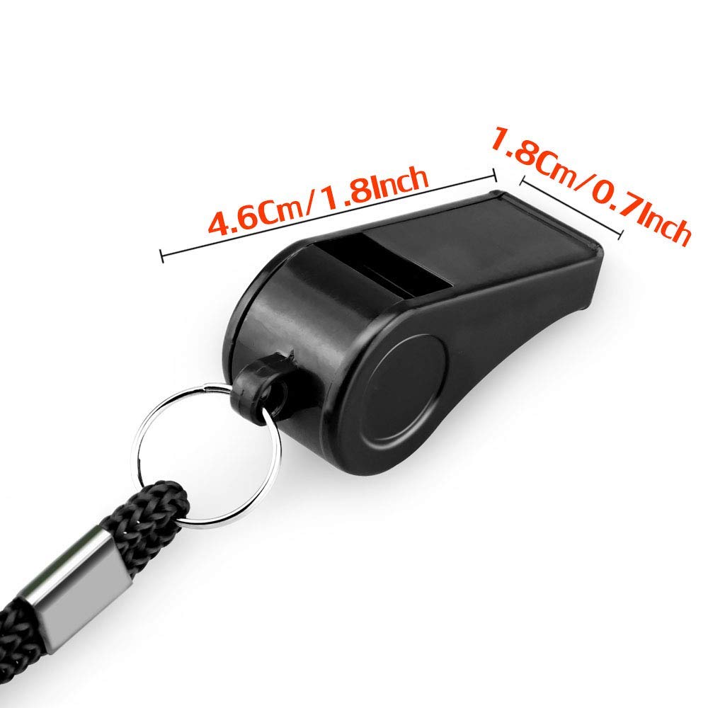 Hipat Whistle, 3 Packs Plastic Sports Whistles with Lanyard, Loud Crisp Sound Whistle Ideal for Coaches, Referees, and Officials