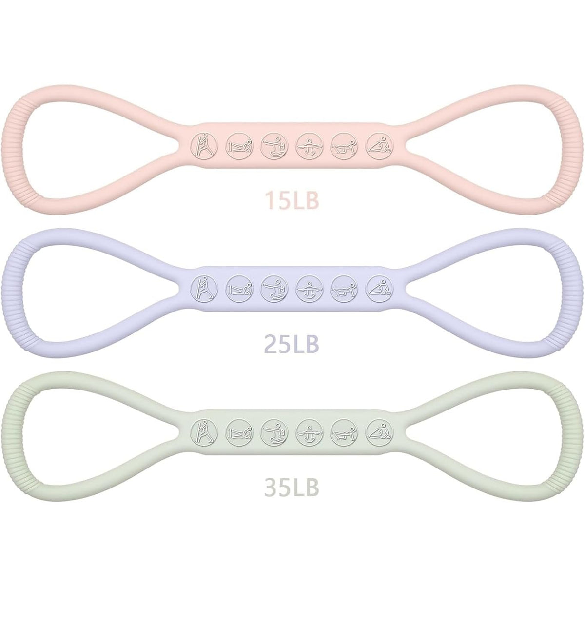 2026 Upgraded Figure 8 Resistance Band for Physical Therapy, Shoulder Back Arm Exercise Bands, 3 Resistance Levels for 15 25 35 Lb for Adult Elderly Kids