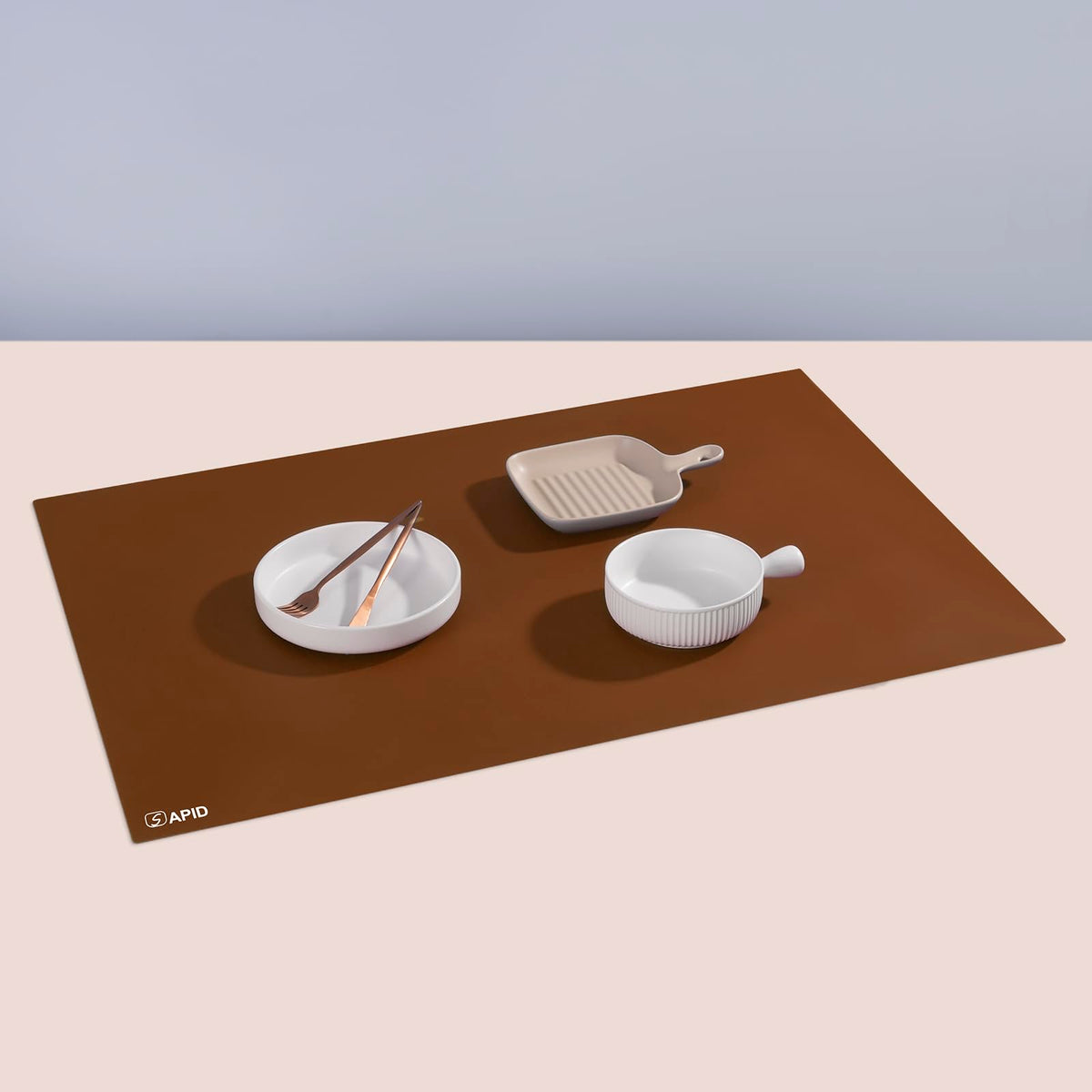 Extra Large Silicone Mat 36" x 24" Place Mats, Heat Resistant Mat for Kitchen Countertop Protector, Thick Placemats Washable Silicone Mats for Kitchen Counter Mat Dining Table Mat, Brown, SAPID