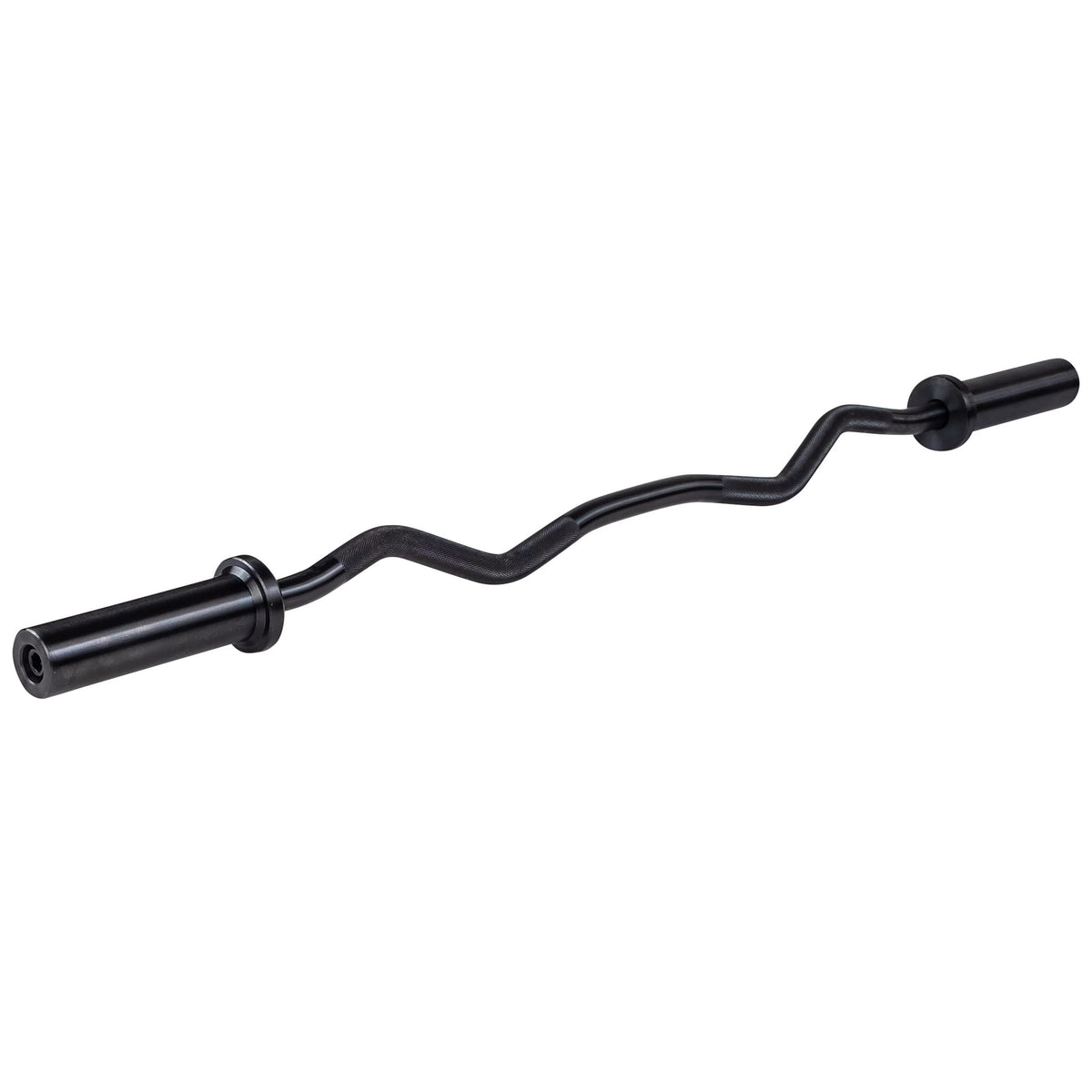 Body-Solid (OB47) Olympic EZ Barbell Curl Bar with Knurled Grip, 47" Chrome Finish for Upper Arm Mass, Strength and Definition, Compatible with 2" Dia. Hole Plates and Barbell Collars (Silver)
