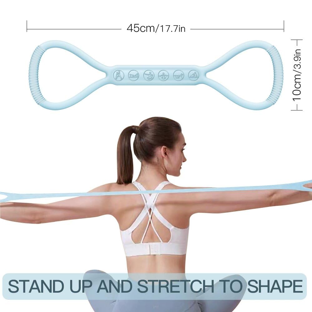 2025 Upgraded Figure 8 Resistance Band for Physical Therapy, Shoulder Back Arm Exercise Bands, 3 Resistance Levels for 15 25 35lb for Kids Adult Elderly