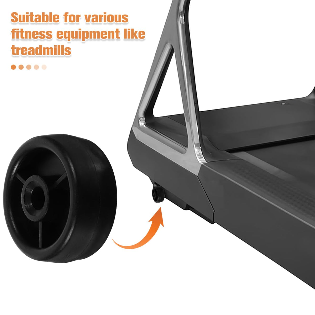 DECHOUS Heavy Duty Plastic Roller Wheel Replacement for Fitness Equipment Smooth Workout Plastic Casters for Treadmill Exercise Bike Home Gym