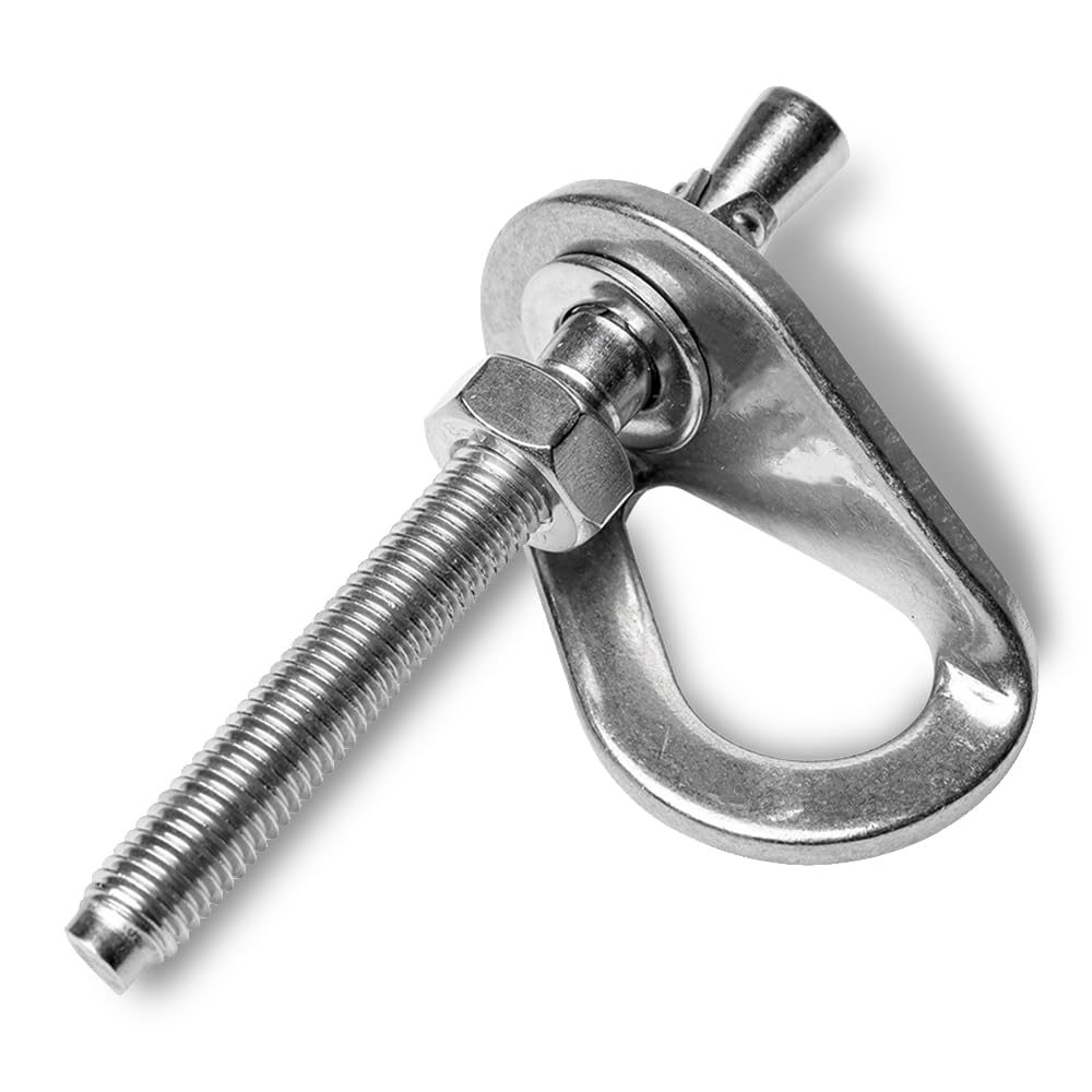 YERGOFE Climbing Holds Anchor Set - 1 PCS - Stainless Steel Bolt Hanger and Bolt Heavy Duty Climbing Holds Weight 2500KG for Indoor Outdoor Climb Train (1, 12MM)