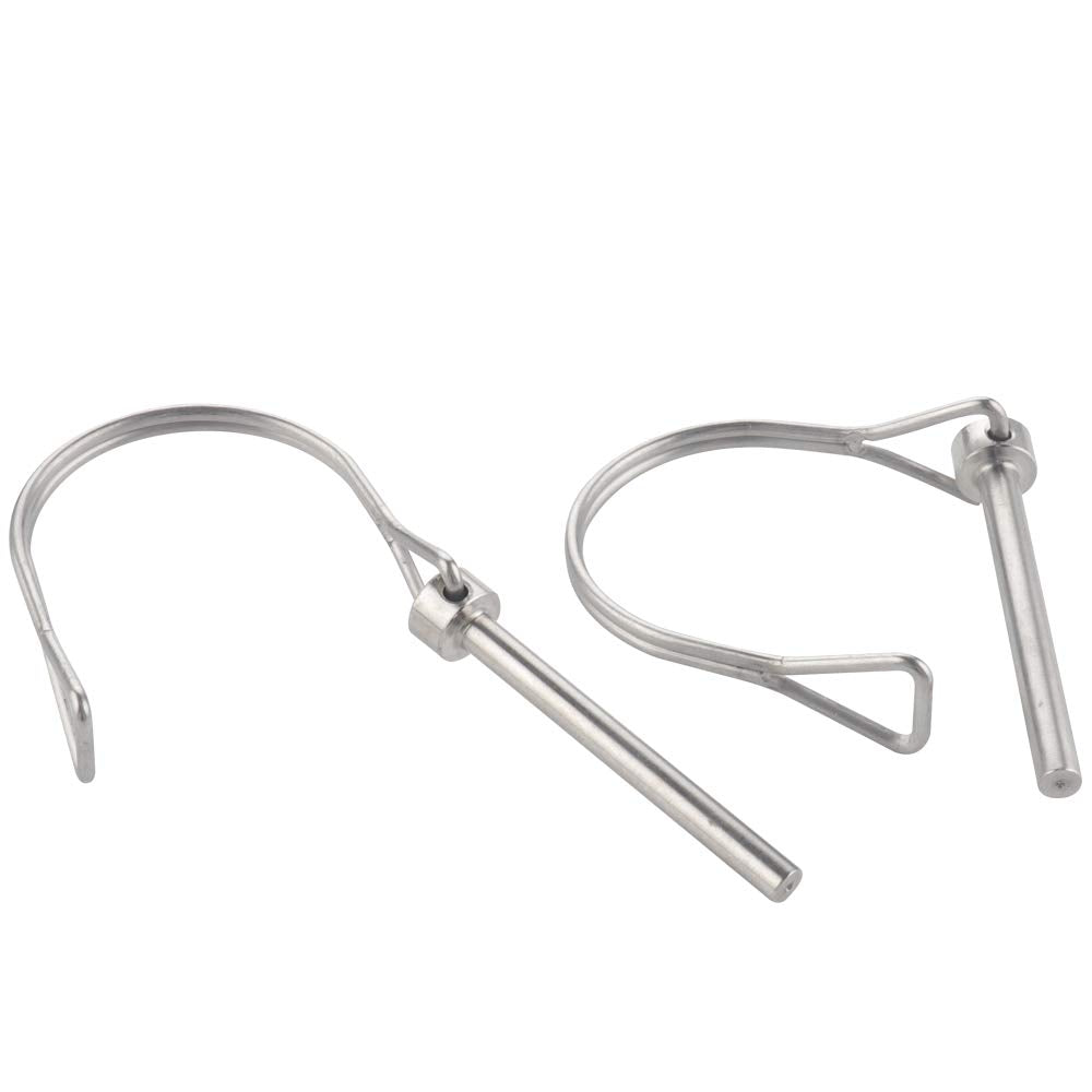 2 Pack Safety Coupler Pin 1/4" x 1.97"(6.3mm x 50mm), Full Marine Grade 316 Stainless Steel Heavy Duty Shaft Locking Pin