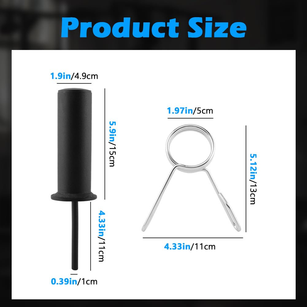 LZQMRVAK Weight Stack Pin Extender, 110 lbs Capacity – Fits Home/Commercial Gyms, 10mm Gym Pin with Spring Clip Collar for Weight Stacks, Smith Machines & Fitness Rigs
