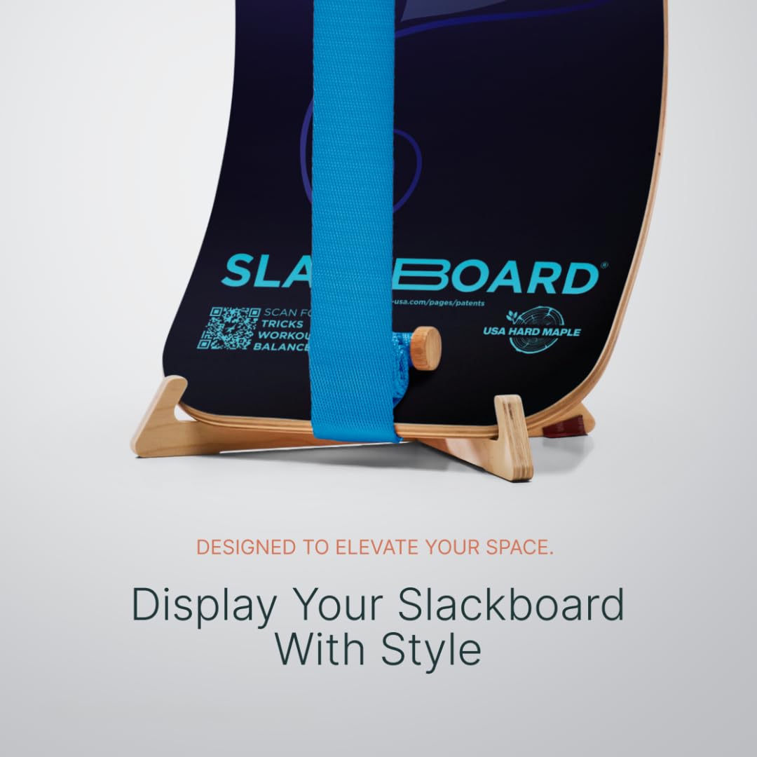 GIBBON SlackBoard with Stand - GiBoard Balance Board Kids & Adults - Slackline Balance Trainer - Slack Board Core Workout Equipment Home Gym Training - Standing Desk Exercise - Yoga, Agility, Pilates