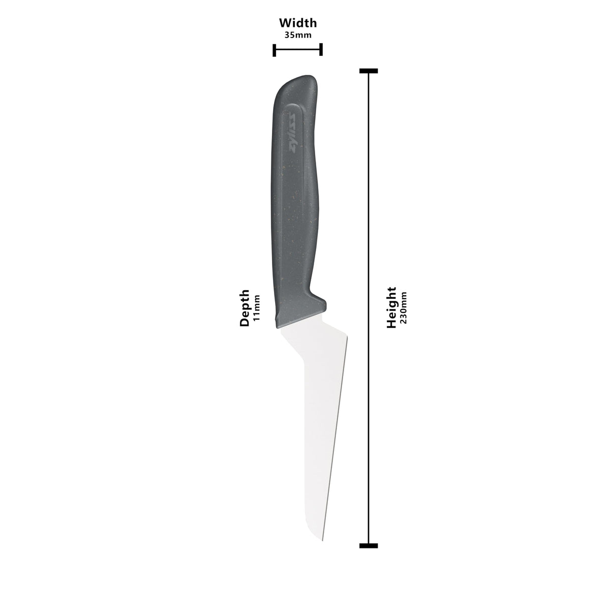 Zyliss Offset Santoku Knife – Sharp German Stainless Steel Blade – Sustainable Wheat Straw Handle – Precision Kitchen & Vegetable Knife – Dishwasher Safe – 3.9 inches