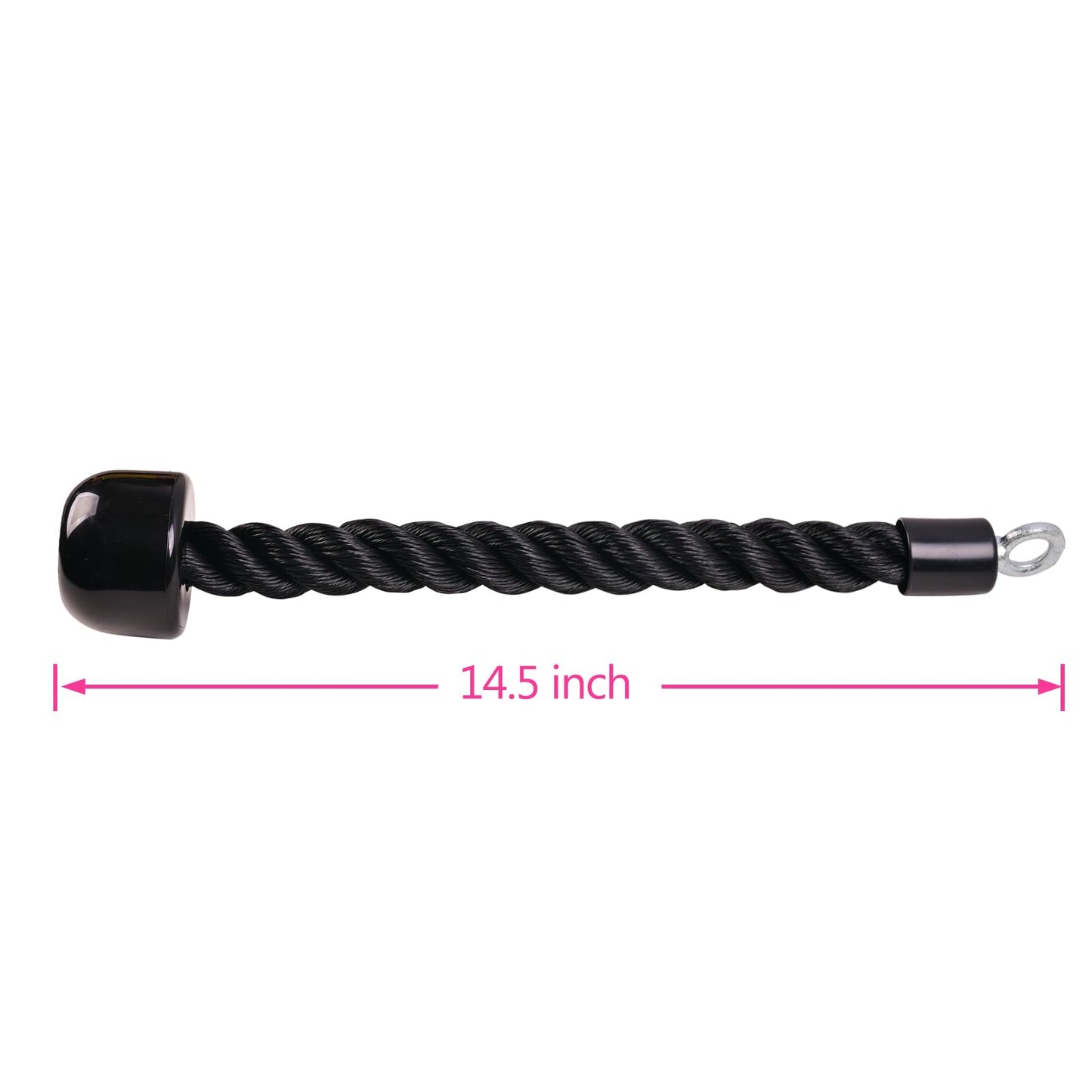 EnriQ Tricep Rope Pull Down,Heavy Duty Triceps Kit Easy to Grip & Non Slip Cable Attachment Ideal for Home Gym Face Pulls Tricep Push Down Rope System (A.2 Pack Single Grip)