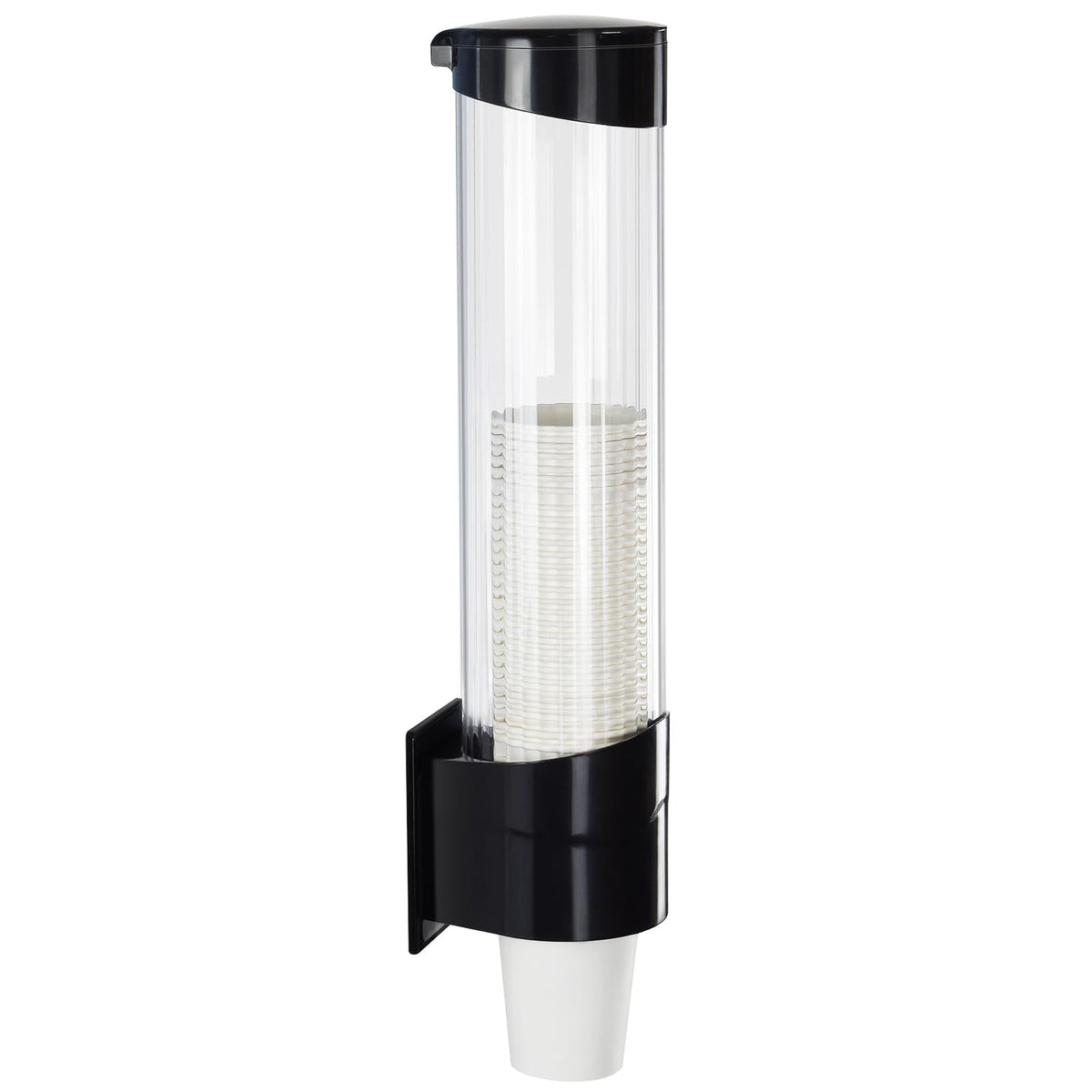 Samhe Cup Dispenser Water Dispenser Cup Holder Pull Type Paper Automatic Remover 7oz - 12oz Cone or Flat Bottom Cups for Home Office Hospital (Black, Large)