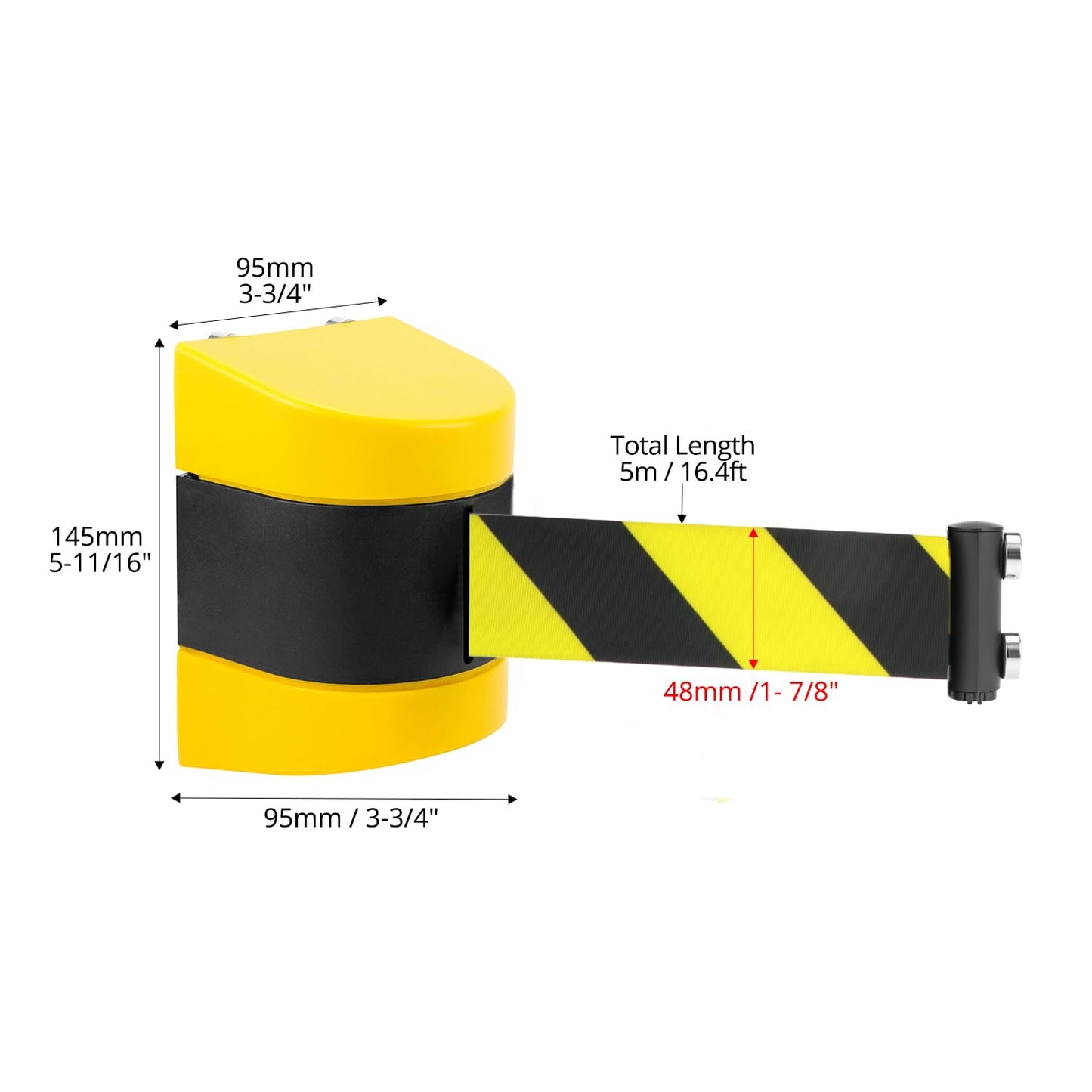 QWORK Magnetic Wall Mount Retractable Belt Barrier - Crowd Control and Safety Solution for Indoor and Outdoor Use