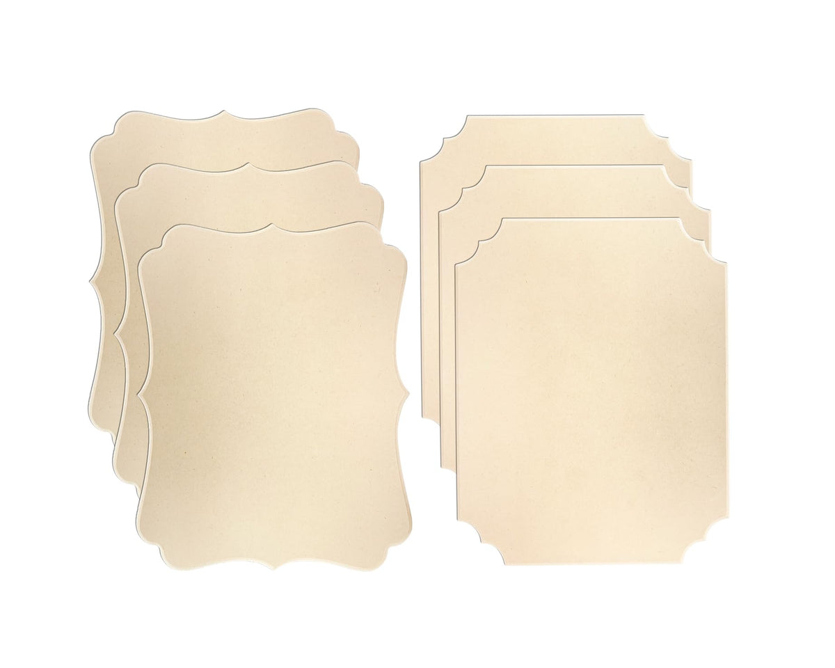 6 Pack Unfinished Wooden Plaques 11"x14"-0.25 Inch Thick Beveled MDF Wood Sign for Burning DIY Crafts