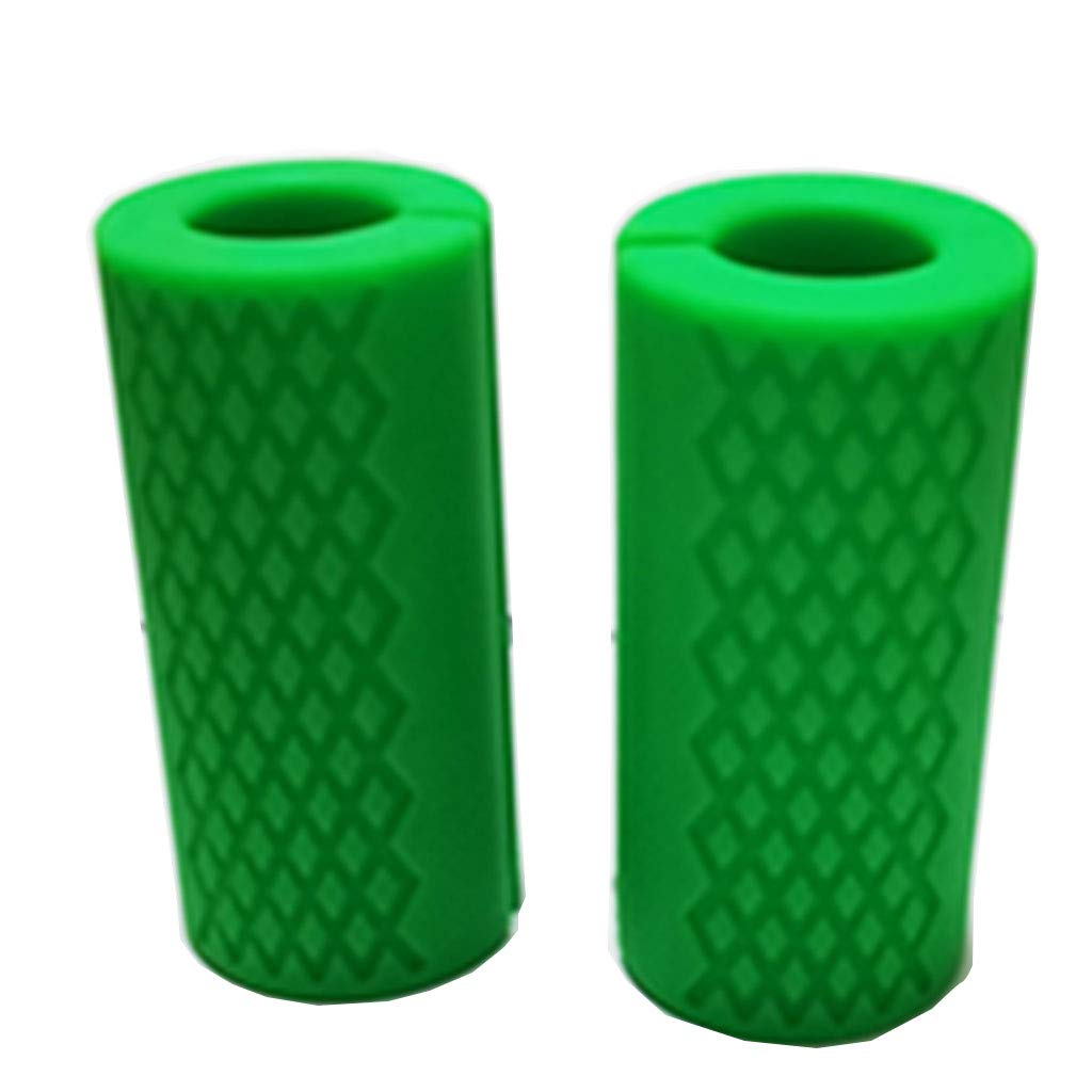 yuhqc Weight Bar Grips Fit Standard Barbell, Dumbell Handles, Thick Bar Training Adapter for Weightlifting & Cable Attachments Fitness Training Rope Grips for Body Arm Forearm Builder Strength (Green#1)