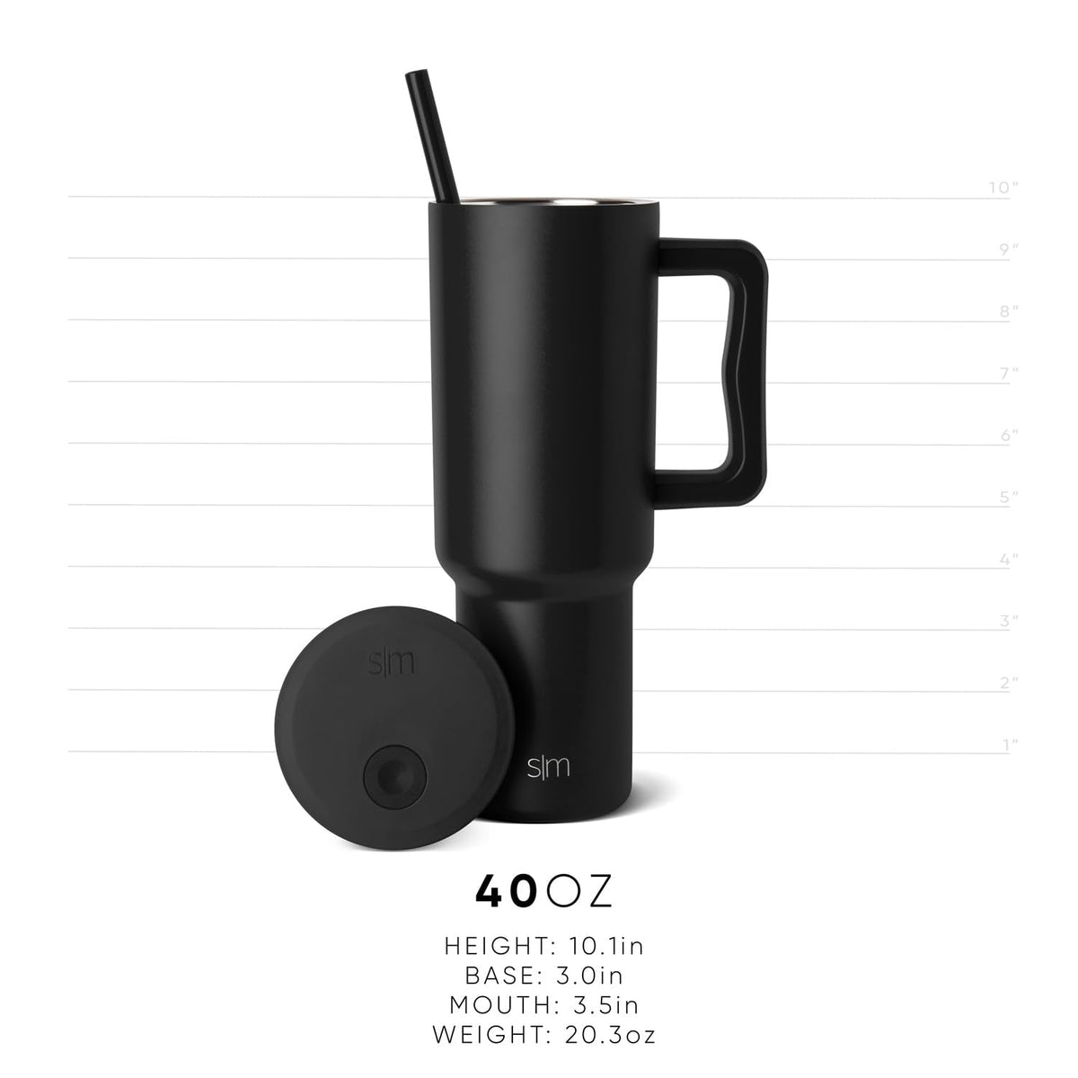 Simple Modern Halloween 40 oz Trek Tumbler with Handle and Straw Lid | Cup Holder Friendly Insulated Stainless Steel Travel Mug | Jack-O-Lanterns