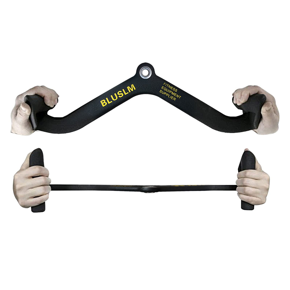 BLUSLM LAT Pull Down Bar for Cable Machine, LAT Pulldown Attachments T-bar V-bar Cable Attachment for Gym, Back Tricep Strength Training Handle