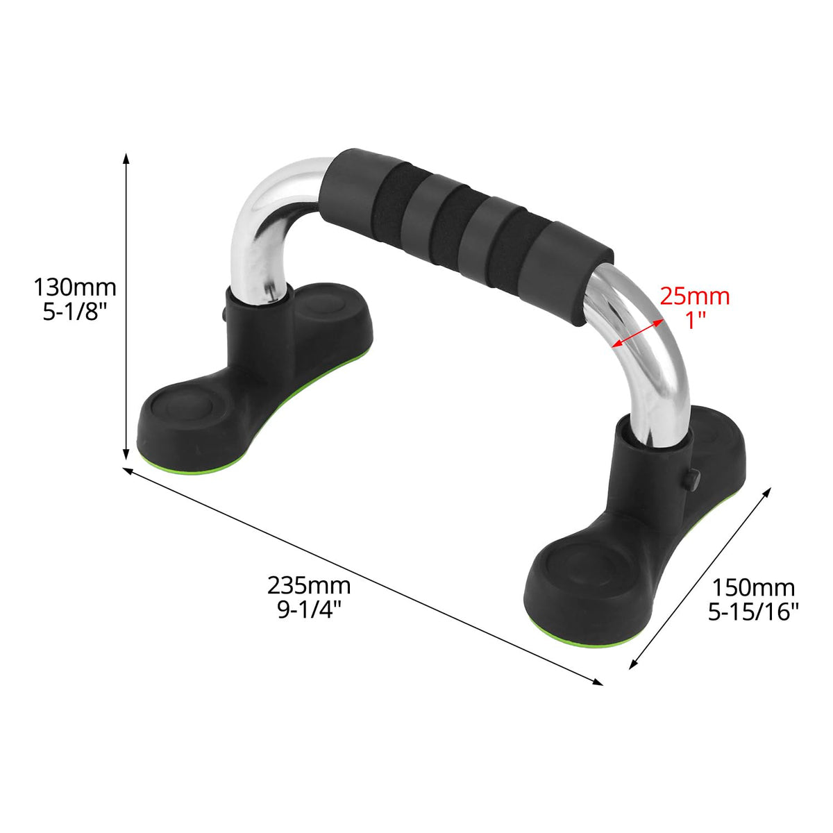 QWORK Steel Push Up Handles for Floor, Portable Push Up Stands with Non-Slip Grip, Angled Incline