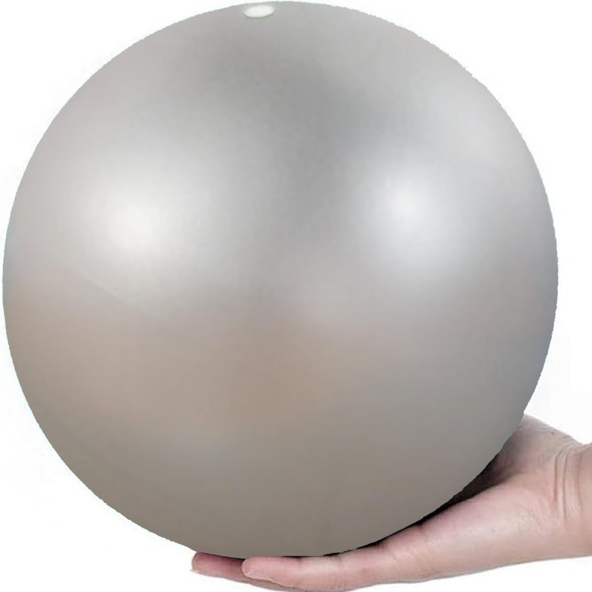 Minmex Small Exercise Ball Anti-Burst Non-Slip Stability 9 Inch，with Inflatable Straw Mini Pilates Balls Ideal for Yoga Exercise,Pilates Physical Therapy Stretching Core Fitness Silver