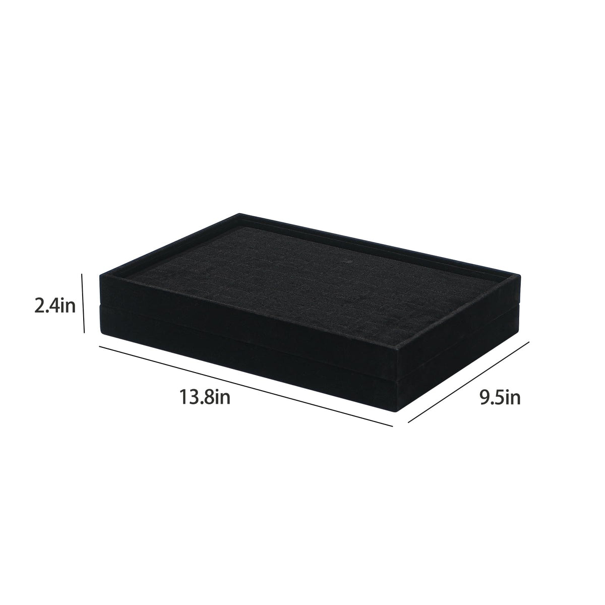 Byken 2 Pcs Ring Organizer Dish Tray,Stackable Jewelry Organizer Trays for Drawer,100 Slots Rings Jewelry Displays for Selling (Black)