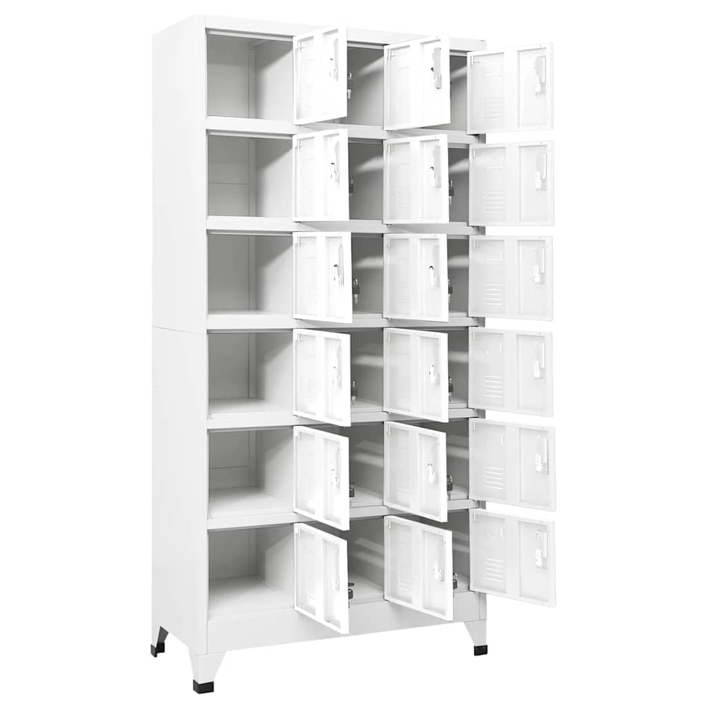 Xolmizyn 18-Compartment Industrial Locker Cabinet, Heavy Duty Metal Storage Organizer for Office Gym School, Matte Gray Sheet Metal Locking Cabinet 35.4 x 15.7 x 70.9 Inches
