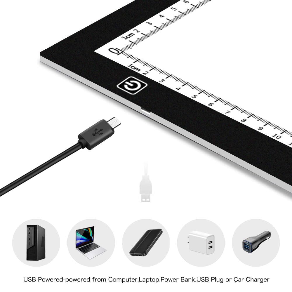 HUAYEYC A3 LED Light Pad - Dimmable Light Board Kit, Sketching, Tracing - USB Powered DIY Diamond Art Light Box, with 61 Pcs 5D Painting Tools Set for Full Drill & Partial Drill Art