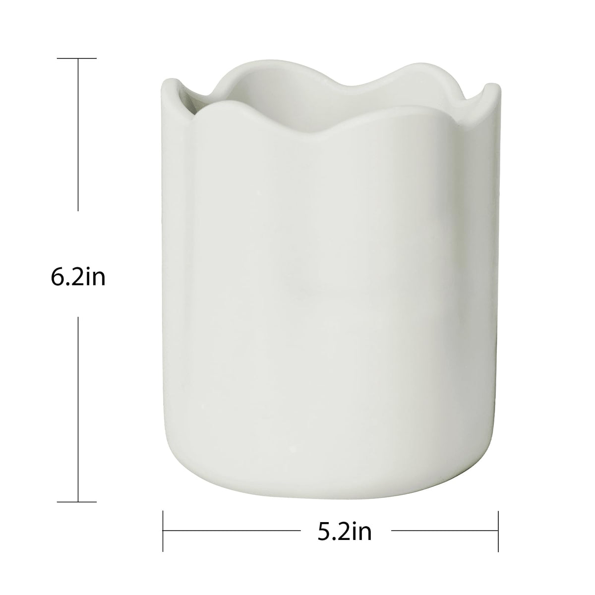 Haliwurry Large Utensil Holder for Kitchen Counter, Ceramic Kitchen Utensil Crock with Protection Cork Mat, Modern Cooking Tools Organizer for Countertop, White