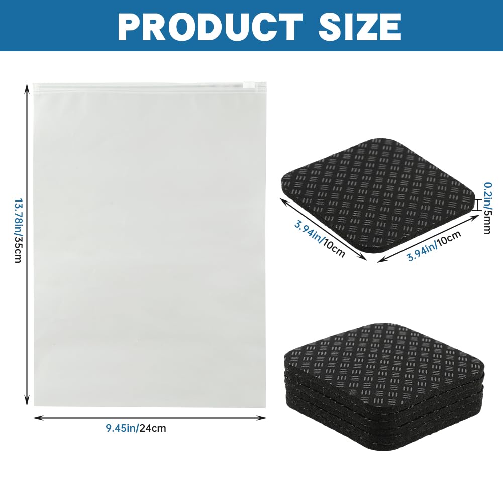 6Pcs Treadmill Mat Pads, Anti Vibration Mat for Treadmill, Washing Machine Pads, Shock Absorbing Bases for Stationery Bike, Home Gym Station, Include Storage Bag