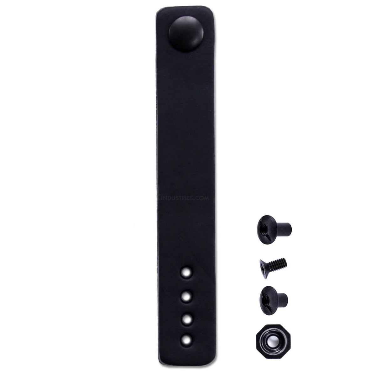 IWB Belt Loop - (8-9oz Leather) - Black w/Black Pull-The-Dot Snap & Mounting Hardware - 6.0 x 0.875 Inches - for IWB Holster Carry - (Fit 1.25-2.00 Inch Belts (Adjustable)