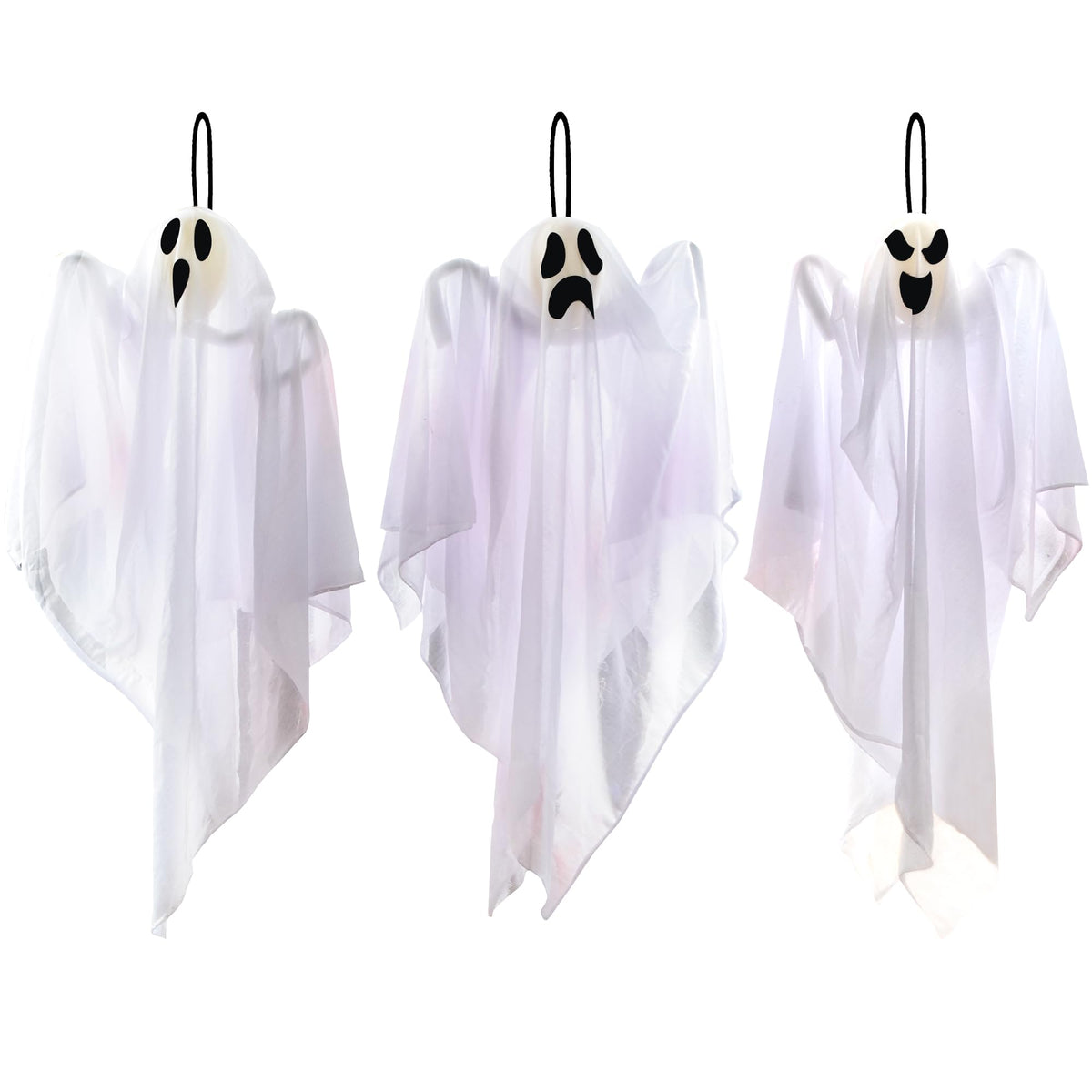 JOYIN 3 PCS Halloween Party Decorations 27.5" Hanging Ghosts, Cute Flying Ghosts for Front Yard Patio Lawn Garden Party Décor and Holiday Decorations