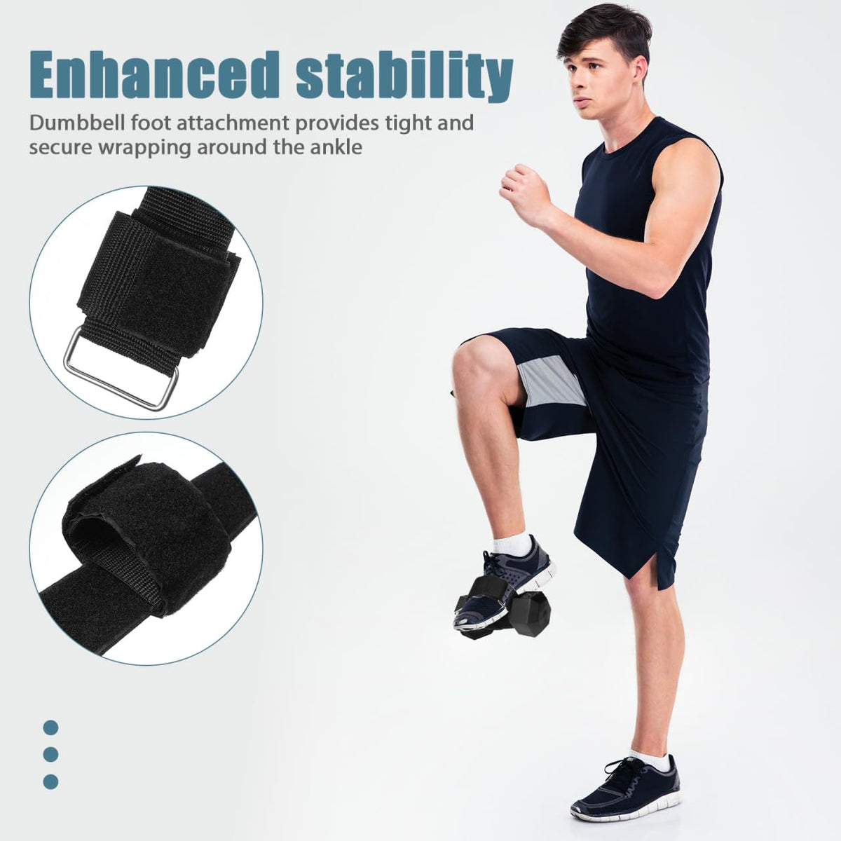 BESPORTBLE Feet Dumbbell Attachment 1 Pair Adjustable Ankle Weights Strap for Leg Extensions Hamstring Curls Hip Flexor Glute Kickbacks Home Gym Workout Gear