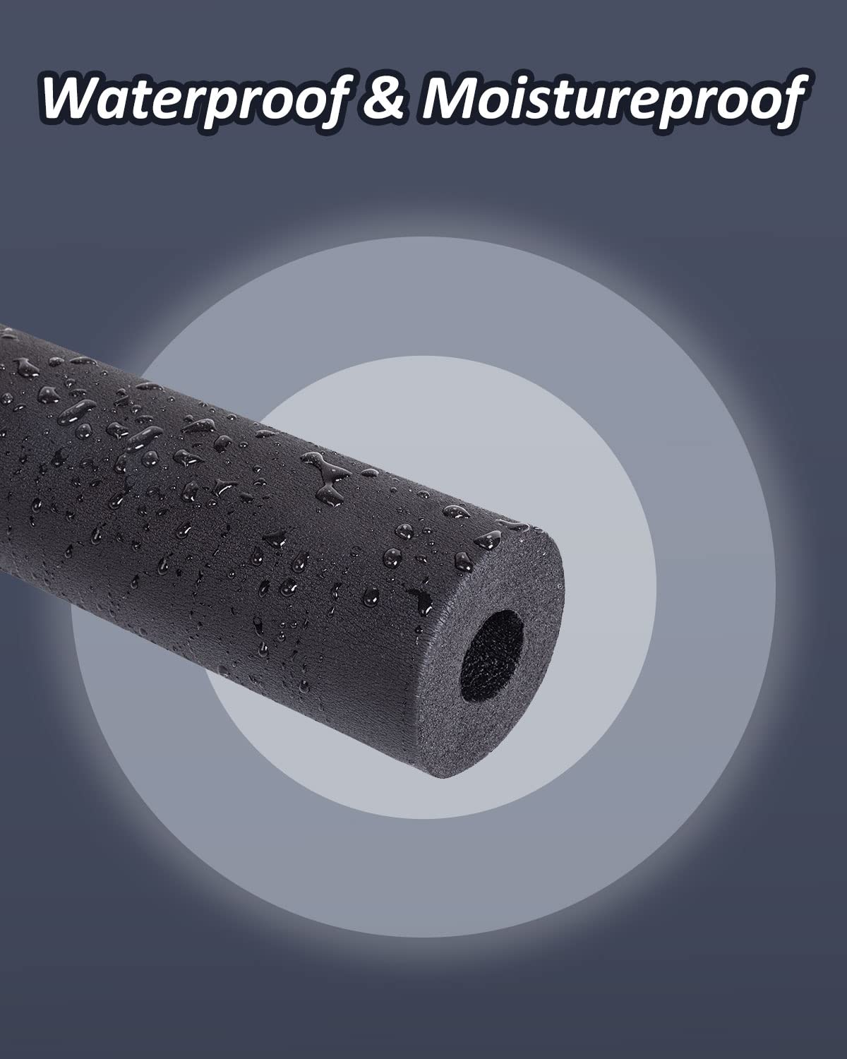Pipe Insulation Foam Tube - Foam Tubing for AC Unit, Guitar Stands, Exercise Machine Handle and Roof Rack-19*9MM(3/4" ID X 3/8" TK-6Ft)