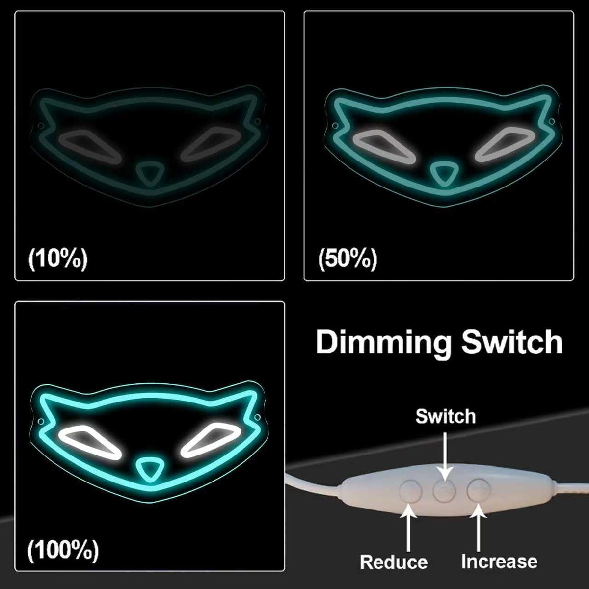 MOERBENCHI Sly Raccoon Neon Sign Thieves Game Neon Sign for Wall Decor, Dimmable LED Lights for Bedroom Man Cave Party Bar Gamr Room Background Decoration, Gamer Gifts for Teenage