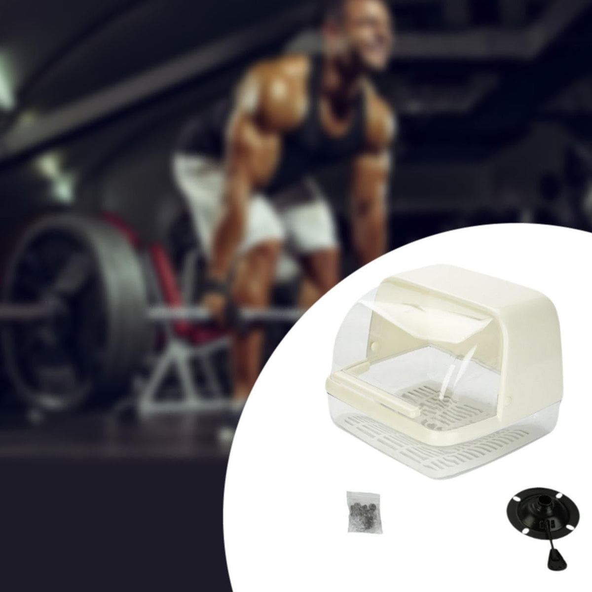 kowaku Gym Chalk Bowl Container Chalk Holder Weightlifting Workout Gym Chalk Bowl, White