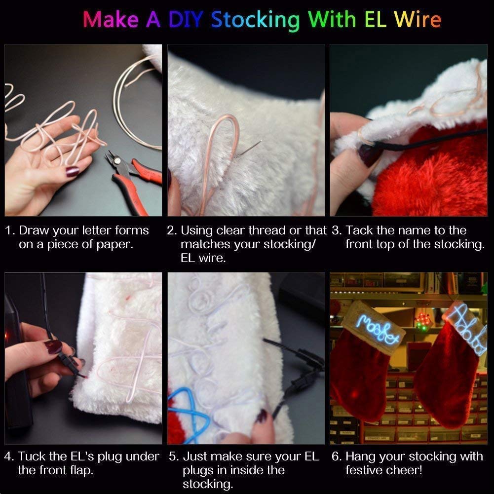 ABALDI El Wire Neon Light Car Interior LED Lights, Ambient Lighting Kits for Xmas Halloween Christmas Car Decoration(5M/16FT, Blue)