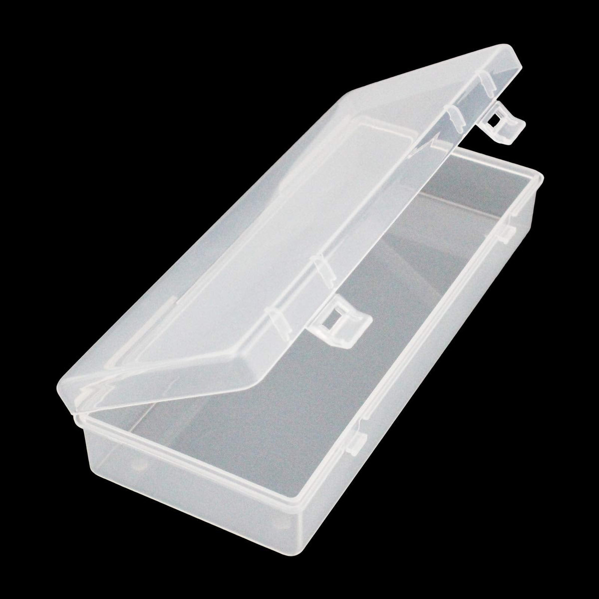 Thintinick 6 Pack Rectangular Clear Plastic Storage Containers Box with Hinged Lid for Beads and Other Small Craft Items (6.1 x 2.56 x 1.18 inch)