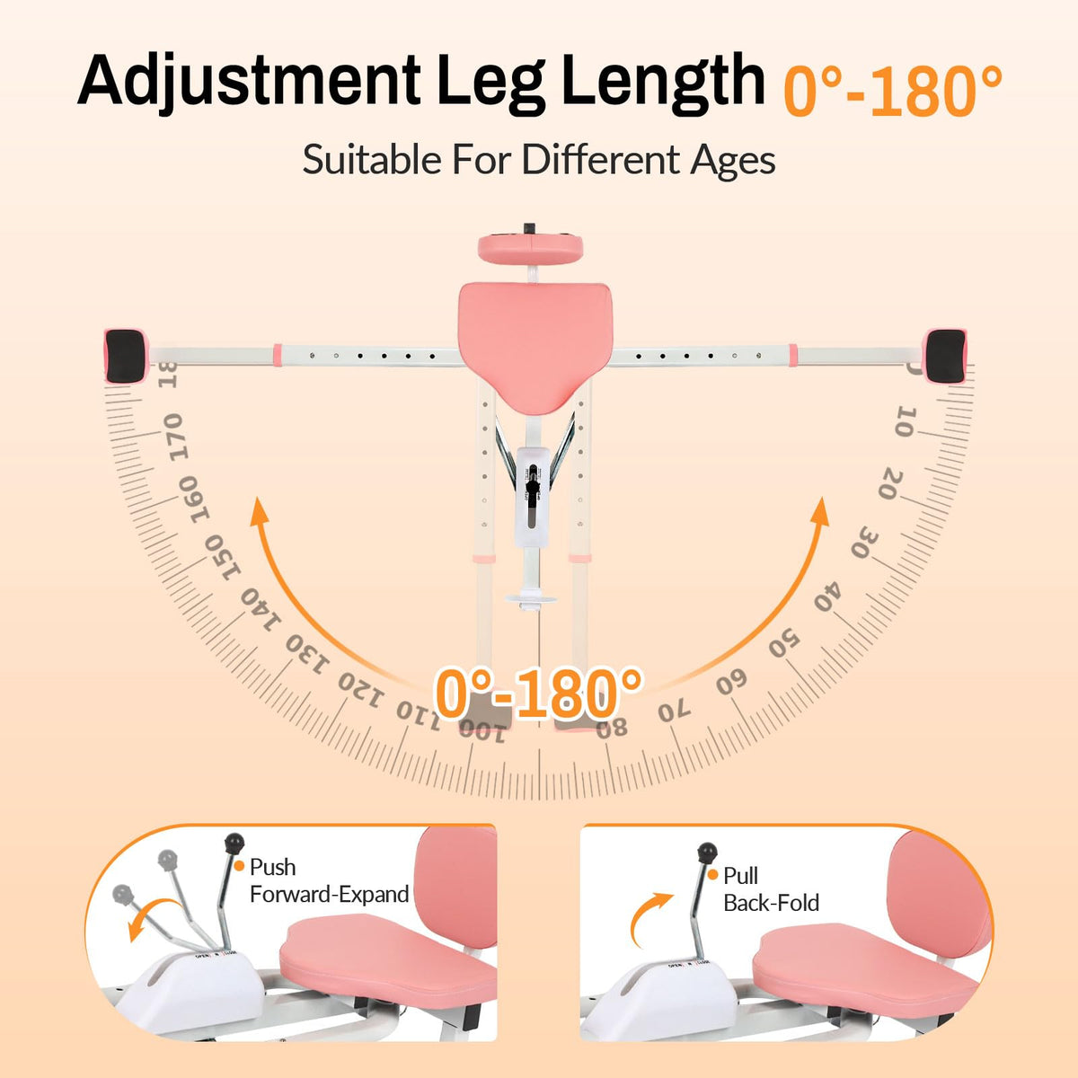 FAHKNS Leg Stretcher - Split Machine for Leg Stretching, Flexibility Stretching Equipment - Ballet, Yoga, Dance, Martial Arts (Pink, New Model with Backrest and Phone Holder)