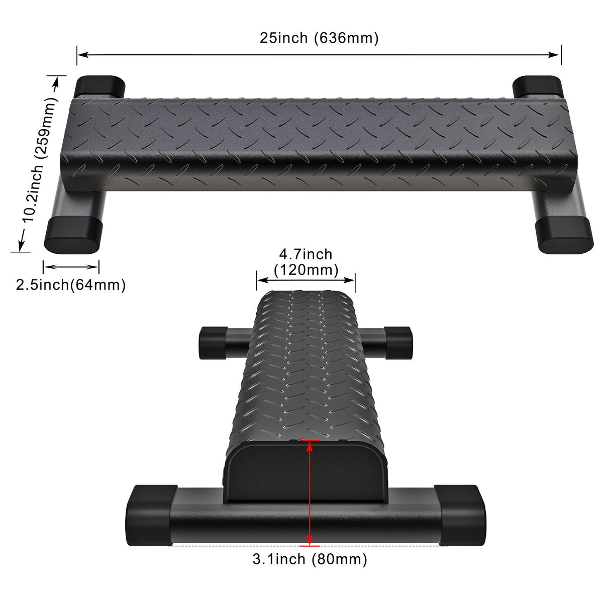 Kipika Versatile Calf Raise Bar - Heavy Duty Steel Standing Calf Raise Machine for Home Gym, Anti-Slip Design - Perfect for Calf Raises, Squats, Foot Stretches & Dip Exercises - Supports up to 800lbs (C: (4.7" Wide Tube))
