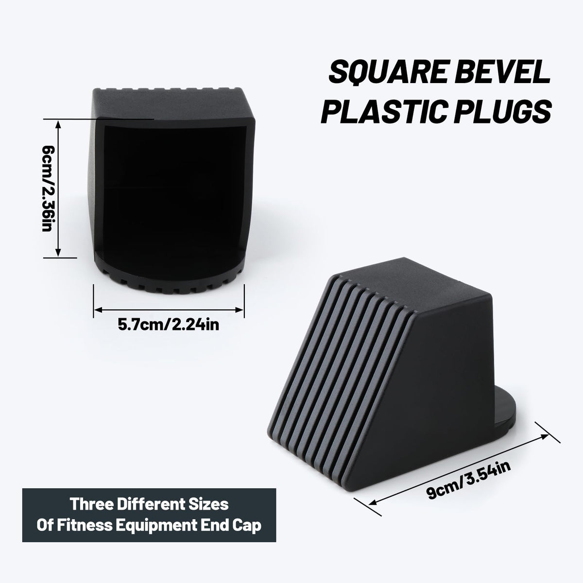 2 Pieces Fitness Equipment End Cap Gym Equipment Fitness Accessories Floor Protectors Replacement Workout Square End Cap, 50x50mm