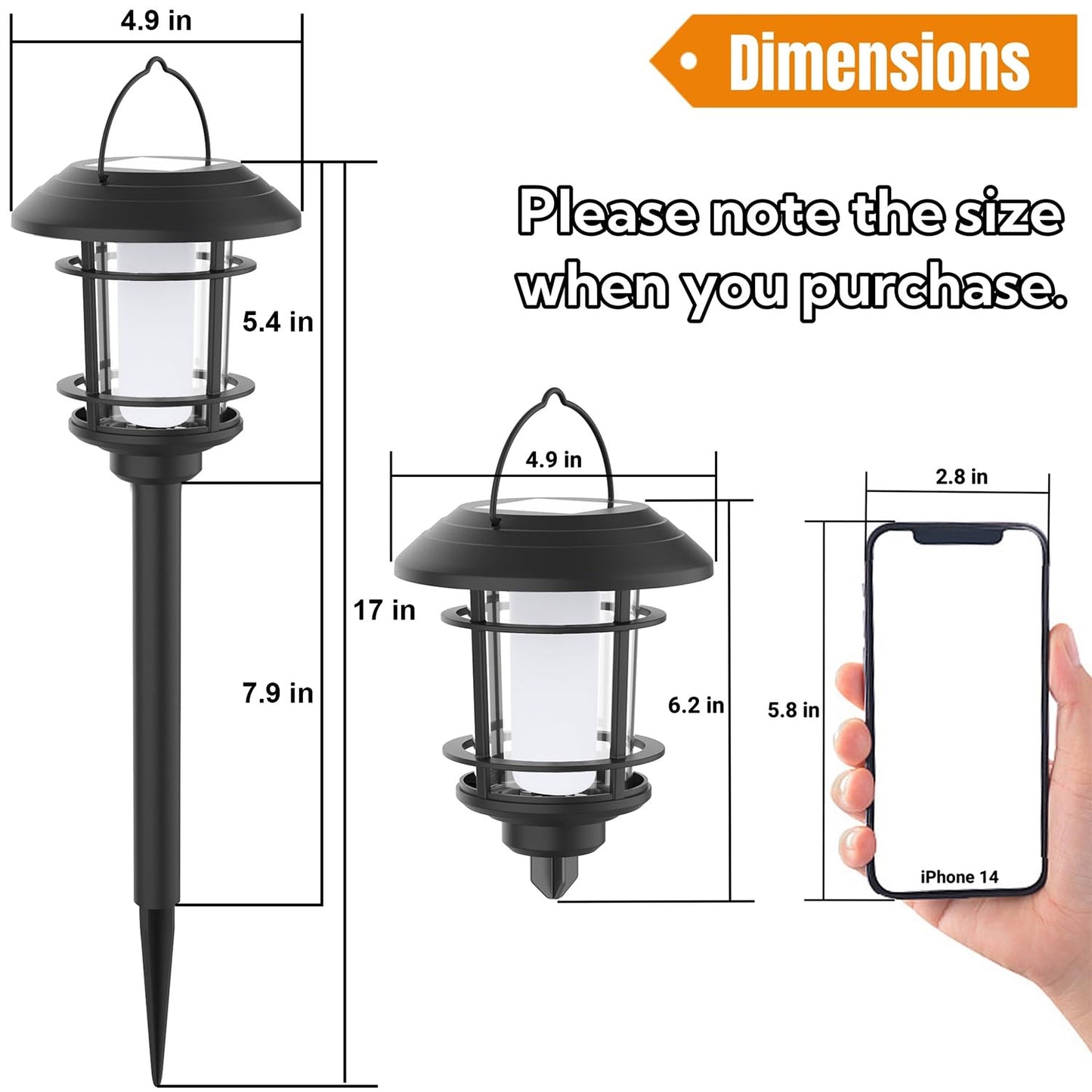 Dynaming 6 Pack Solar Flame Torch Lights Outdoor, Dual Use Flickering Purple Flame Garden Light, Hanging Lantern, Auto On/Off & Waterproof Halloween Lighting for Lawn Patio Yard Walkway Driveway
