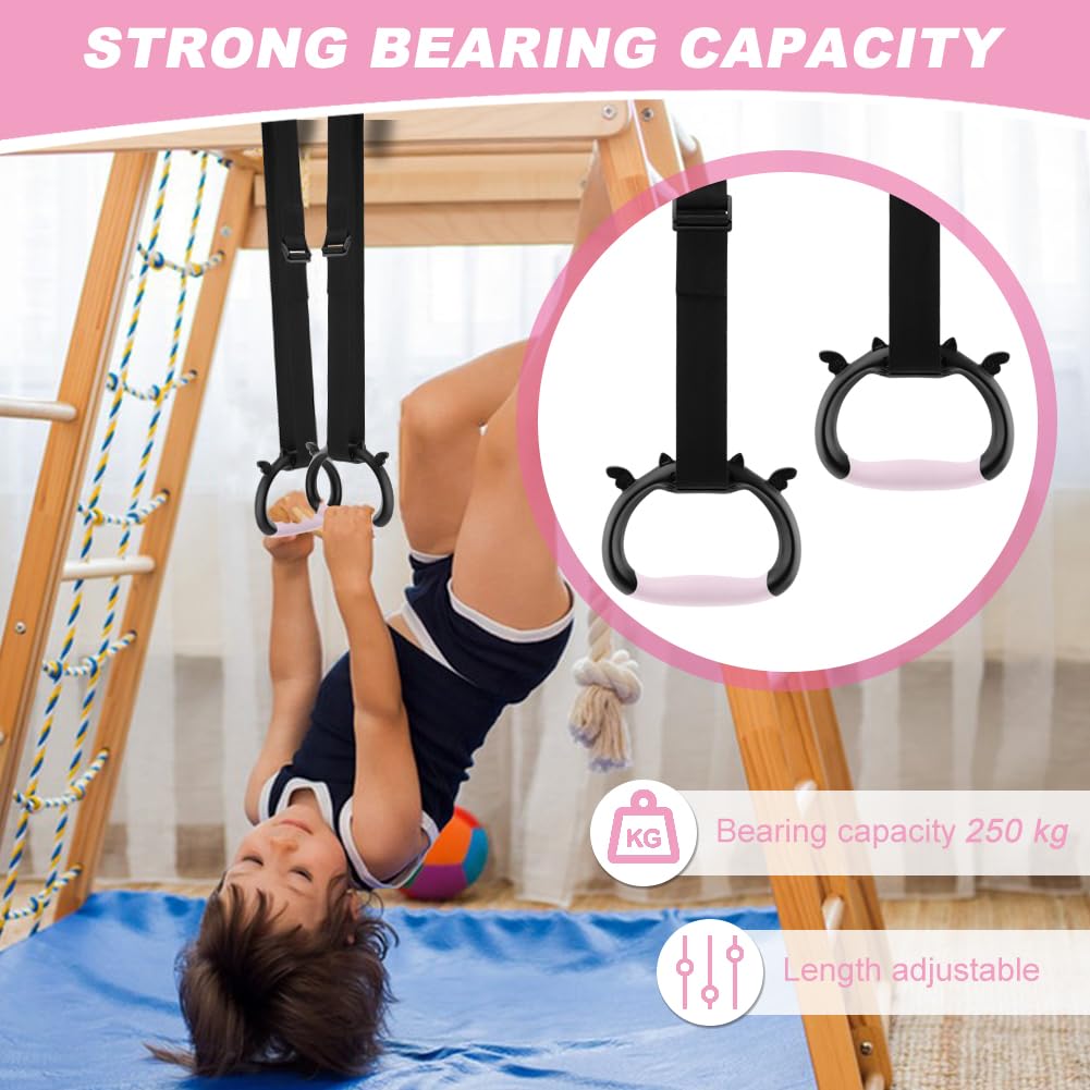 Zornaveli ‌Gymnastic Rings with Adjustable Straps, Heavy Duty 550lbs - Home Gym Equipment, Non-Slip Pull Up Rings for Workout, Strength Training Fitness Ring with Carry Bag‌