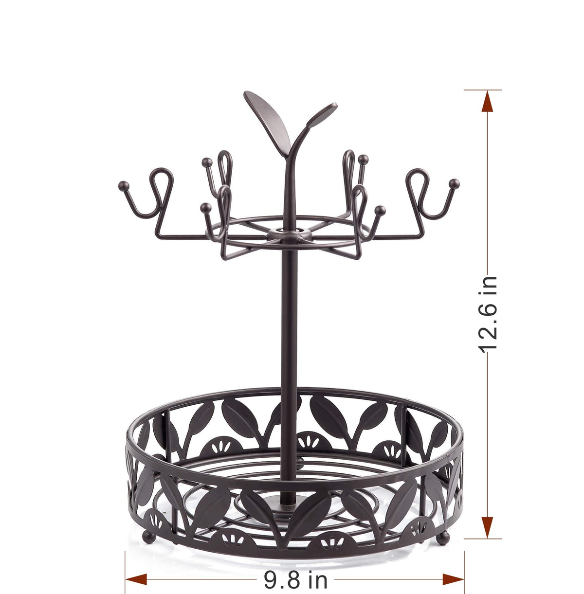 ALLCENER Mug Tree Countertop, Rotatable Mug Holder Stand with 6 Hooks for Coffee Bar Counter Cabinets and Kitchen Organizer