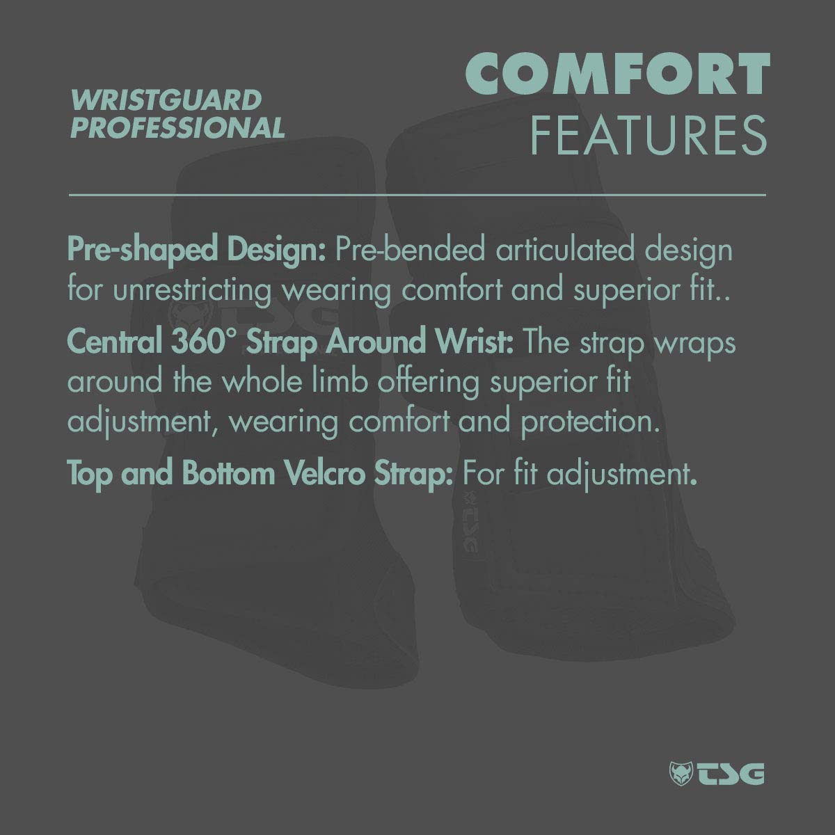 TSG Professional Wristguard, Ergonomic Splint, Palm, Wrist Support, Hardshell, Snowboarding, Skiing, Downhill, Skateboarding, Swiss Design, Black (Large)