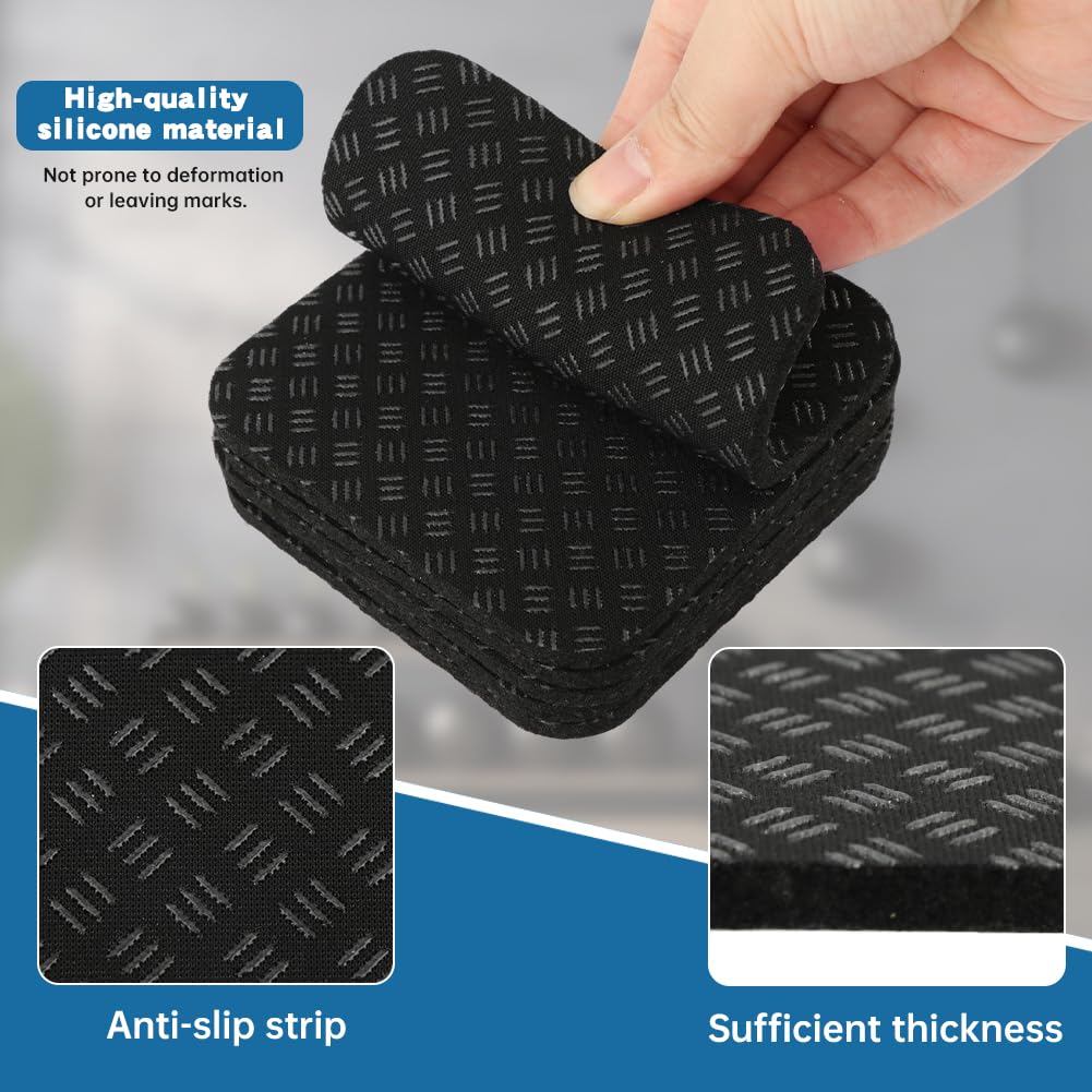 6Pcs Treadmill Mat Pads, Anti Vibration Mat for Treadmill, Washing Machine Pads, Shock Absorbing Bases for Stationery Bike, Home Gym Station, Include Storage Bag