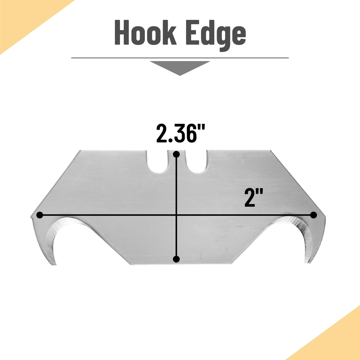 Bates- Utility Knife Blades with Hook Edge, 60 Pack, Carbon Steel, Silver, Replacement Blades for Box Cutter, Utility Knife Refills