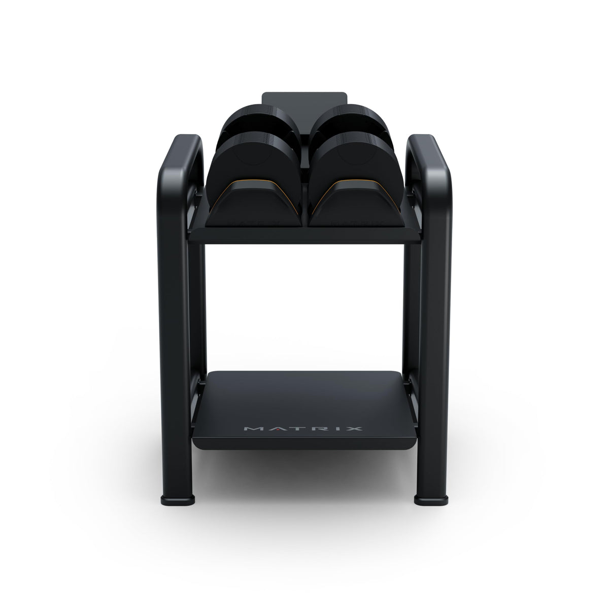 Matrix Fitness Dumbbell Storage Rack | Organized Gym Equipment with Easy Dumbbell Access and Accessory Storage | Integrated Device Holder for Added Functionality